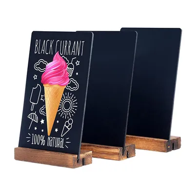 Mini Chalkboard Signs Wood Base Tabletop Chalkboard Sign with Stand