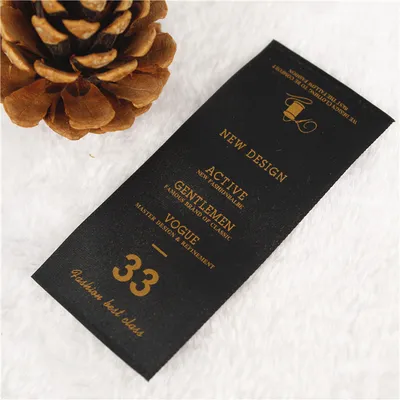 Manufacturer Garment Use Black Polyester Satin Ribbon Wash Care Printed Label for Clothing