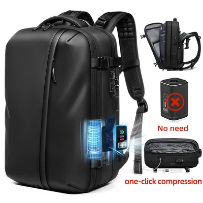 Premium Material Waterproof Built-in Pump Backpack USB TSA Lock Vacuum Compression Backpack