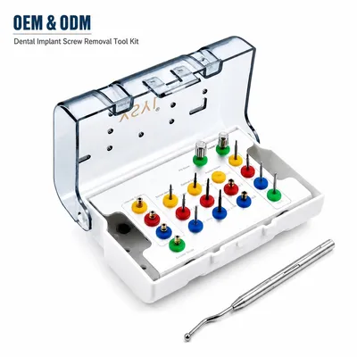 Dental Implant Screw Removal Kit Broken Screw Extractor Implant Instruments Reverse Thread Drill Guide Dental Implant Tool Set