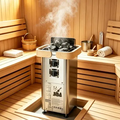 Compact Stainless Steel Complex Sauna Heater with Built-in Control for Home Use