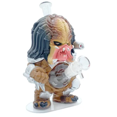 Novelty Alien Hunter Character PVC Water Pipe with Glass Bowl PVC Glass Smoking Water Pipes