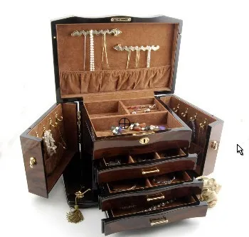 Walnut Jewelry Locking Chest (JR-1002)