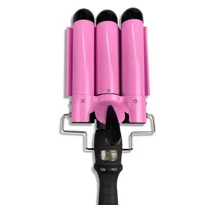 Professional Salon Wavy Hair Styler Tourmaline Hair Crimping Iron, Wave Maker 3 Barrels Curling Iron Dual Voltage Hair Curler