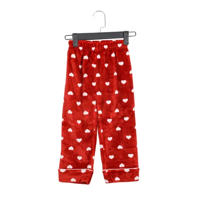 Customized Fashion Girl Clothes Print Red Heart Pattern Red Jeans Pants