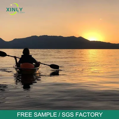 Comfortable Kayak Fishing Lake Clear Float Playing Three-Seat Transparent PC Boat Hull