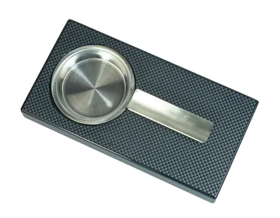 High Glossy Square Carbon Fiber Wooden Cigar Ashtray