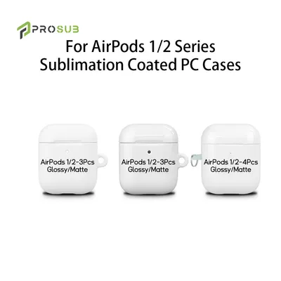 Prosub Custom 3D Sublimation DIY Earphone Case PC Blank Coated Protective Cover Film Packaged in OPP Bag