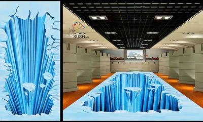 2016 New Glacier Ice 3D Floor Sticker