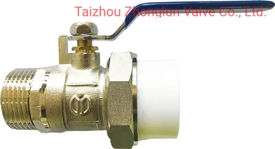 Zl-1046 Bsp NPT Thread Long Lever Batterfly Handle PPR Brass Ball Valve Male Thread Single Union