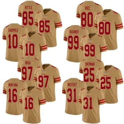 2025 #31 Mostert 85 Kittle 80 Rice #97 Bosa Jersey