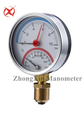 Radial Pressure Gauge 4''inch 120c Thermometer