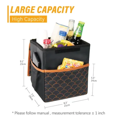 Amazon New Style PU Factory Direct Supply Leakproof Waterproof Car Trash Can with Lid
