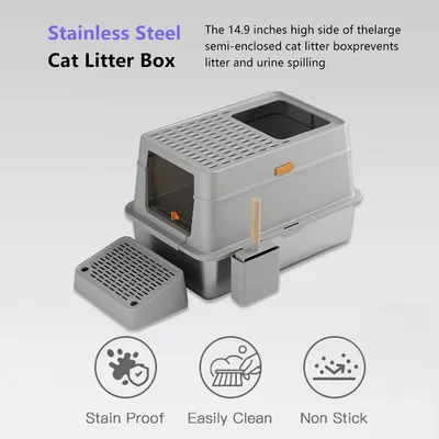 Splash-Proof Cat Litter Tray for Effortless Cleaning Solutions