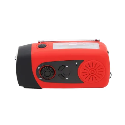 Outdoor Solar Hand Crank FM Radio with LED Flashlight Power Output