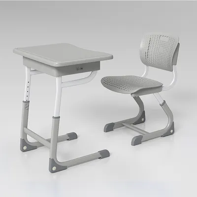 New Design Plastic School Furniture Wooden Adjustable Student Desk and Chair