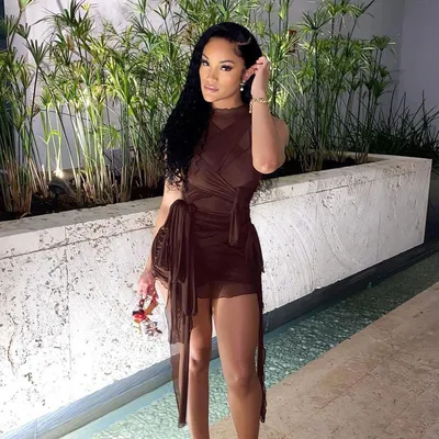 Ribbons Mesh Tassel Solid Sleeveless Bodycon Mini Dress Women Casual Dresses