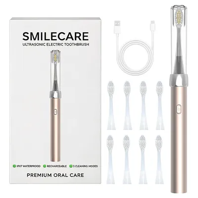Advanced Ultrasonic Rechargeable Type-C Smart Aluminum Handle Toothbrush for Adults