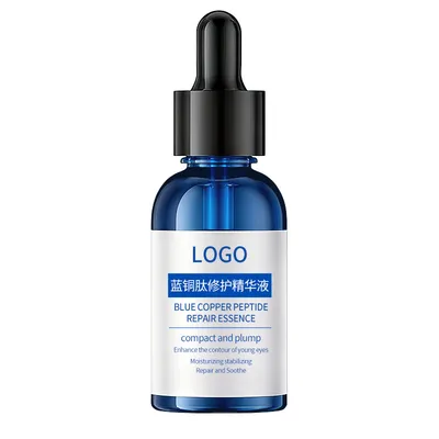 OEM ODM Blue Copper Peptide Repair Facial Serum Private Label Customization