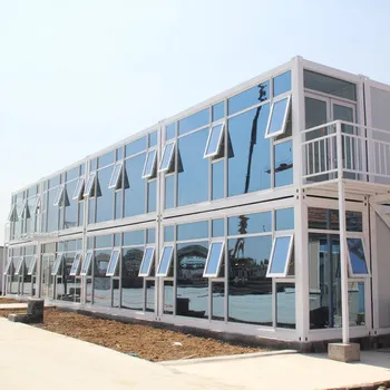Beautiful Prefabricated Portable Wooded with Glass Container House Price