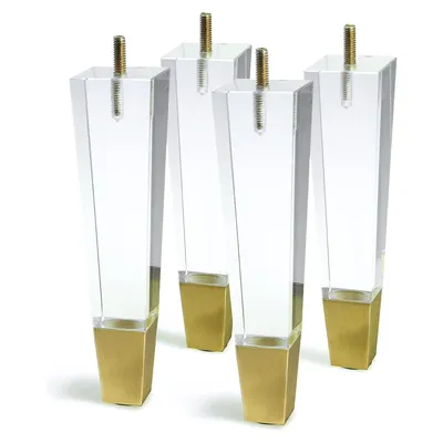 Square Clear Transparent Acrylic Sofa Dining Furniture Table Leg