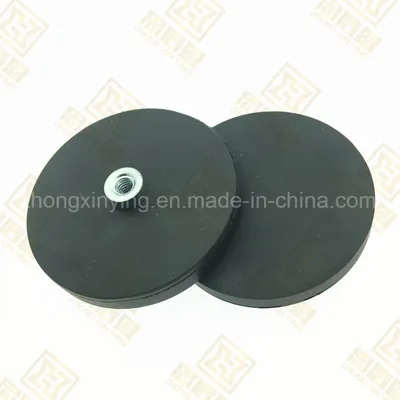 D43mm Black Rubber Coated Disk-Like Magnet
