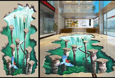 2016 Indian Building 3D Floor Sticker