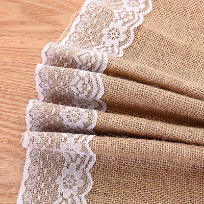 Spot Manufacturer Wholesale Linen Lace Table Flag Cloth Chair Flax Yarn Christmas Party Process Wedding Decoration Supplies Twine