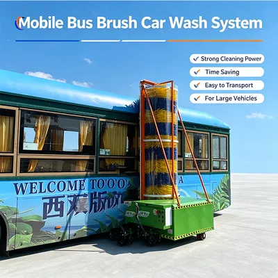 Mobile Lithium Battery Bus Washing Machine Automatic Movable Brush Equipment for Transit Station Commercial Cleaning