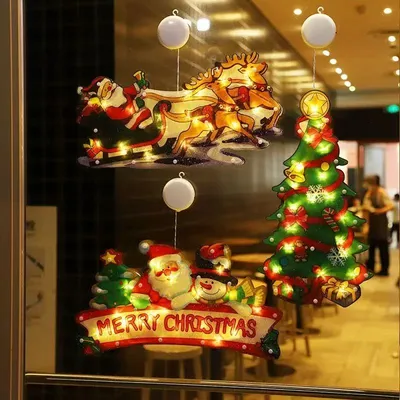Christmas Decorative Lamp Store Window Sucker Small Color Lights Atmosphere Lights