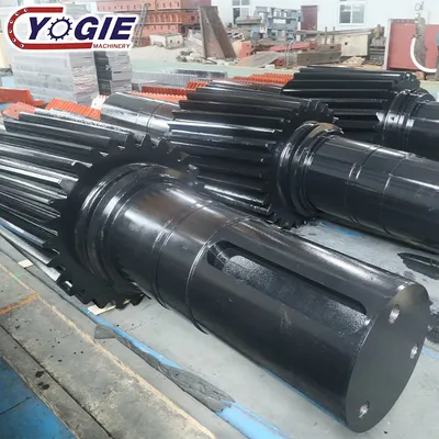 Ball Mill Rotary Kiln Dryer Custom High Quality Forging Main Shaft Pinion Transmission Large Helical Gear Roller Shaft