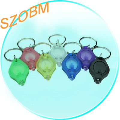 Plastic White Light 20000mcd Promotional Gift LED Keychain