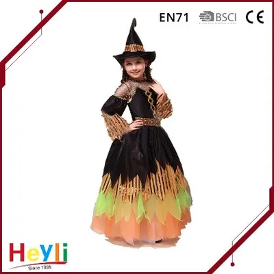 Classic Halloween Witch Stage Performance Costume Magic Girl Holiday Party Dress