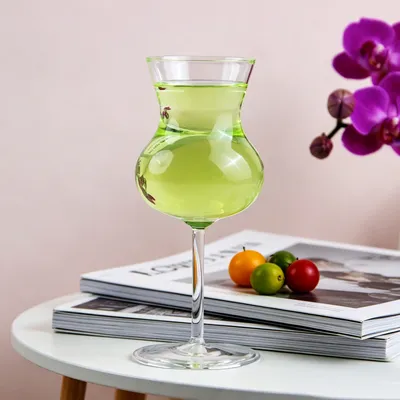 Handblown Brosilicate Glass Wine Cup Stemmed Cocktail Glasses Wedding Party Drinkware