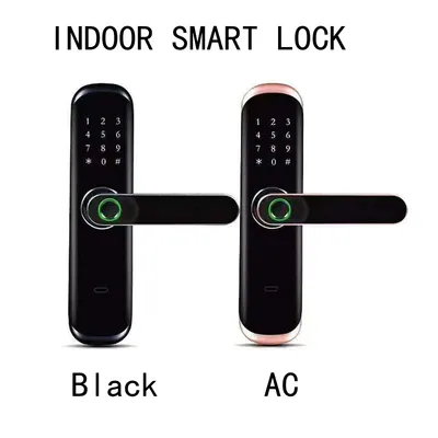 Wooden Indoor Fingerprint Password Card Unlock Intelligent Door Lock