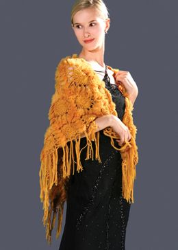 Crochet Cape With Rabbit Fur (C-003)