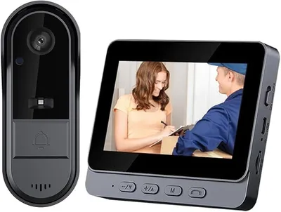 M15s Doorbell Wireless Doorbell Camera, with HD 1080P Video, Two-Way Audio, 170° Angle, 4.3” Screen, Ipx65 Waterproof