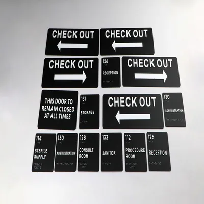 Custom Acrylic Hotel Ada Sign with Braille Sign