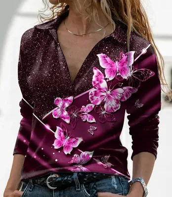 Wholesale Professional Long Sleeve Polo Neck Custom Woman T Shirt