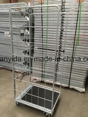 3-Sides Hot Galvanized Roll Pallet with Wheels