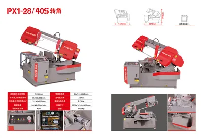 Scissors Type 280mm 0-45° Semi-Automatic Metal Cutting Band Sawing Machine