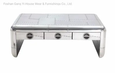 Vintage Coffee Table for Bar with Aluminium