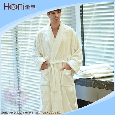 100% Cotton White Hotel Kimono Bathrobe with Embroidery Logo