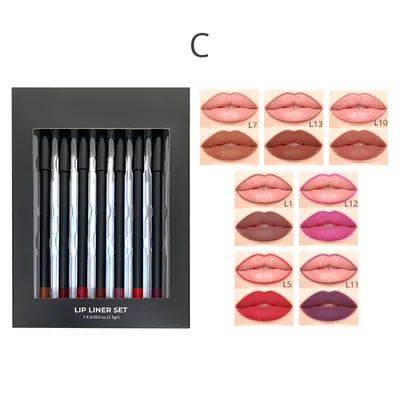 Custom Private Label Vegan Lip Liner Set - 7 Colors Included