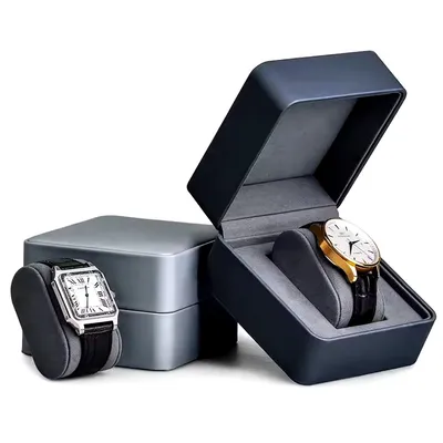 Watch Storage Box Packaging Luxury Leather Display Gift Single Square Case Watch Storage Box