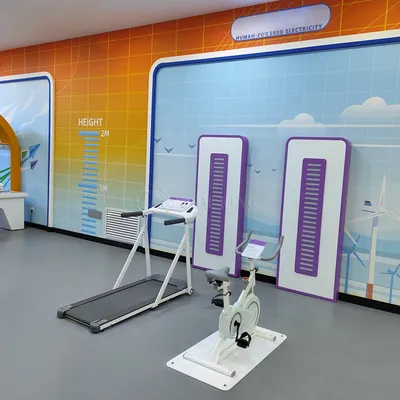 Bicycle Power Generator Exhibit: Top Stem Learning & Interactive Energy Display Interactive Bicycle Power Generator Customized Exhibits
