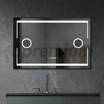 3X Magnifier Wholesale Big Aluminum Framed Touch Light Anti Fog Rectangule Mirror