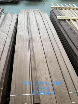 Hot Selling Black Walnut Half Flower Engineered Wood Veneer High End Natural Sliced Wood Veneer Furniture Engineered Wood Veneer Wood Veneer Materials