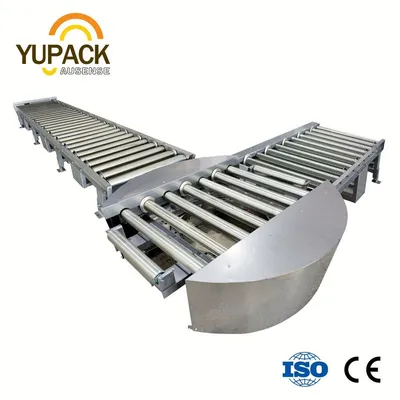Automatic Motoried in Line Gravity Roller Turntable Conveyor for Pallet Loading