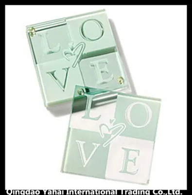 4mm Wedding Decorative Tempered Glass Coaster